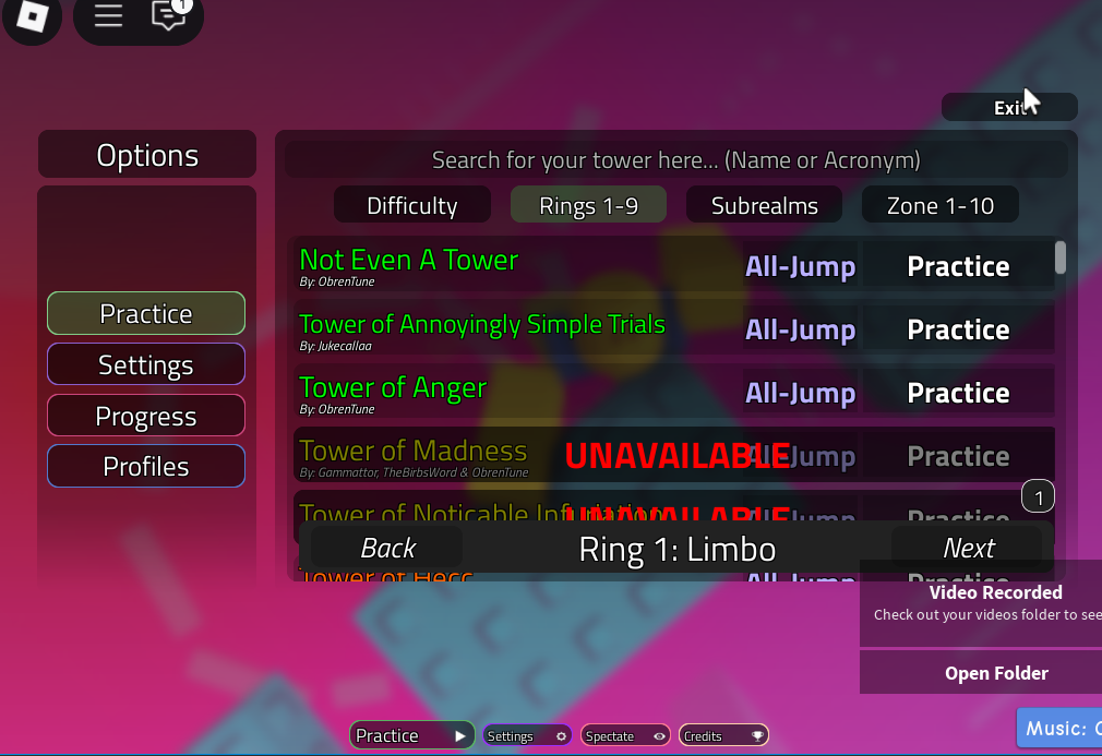 UI for etoh enthusiasts upcoming game EToH Practice: Infinity